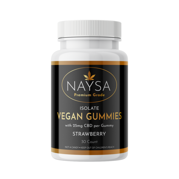 Vegan CBD Gummies - 25mg Isolate - Strawberry - 30ct